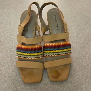 Donald Pliner size 9 Mae serape stacked heel sandals